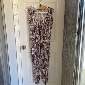 Stylish Purple and White Jumpsuit